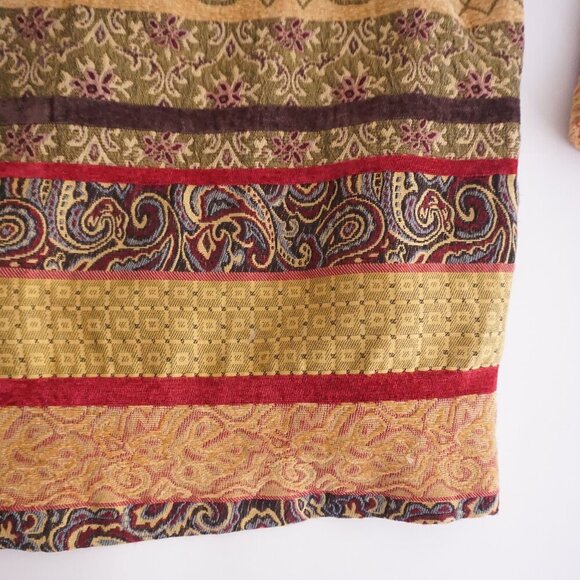 Alfred Dunner Yellow Maroon Paisley Striped Tapestry Button Up Jacket 20W - Picture 3 of 11